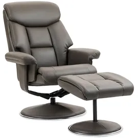 Homcom Relaxsessel mit Hocker, Fernsehsessel mit Liegefunktion, Wippfunktion, Grau