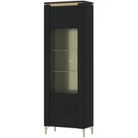Höffner Vitrine mit Softclose ¦ schwarz ¦ Maße (cm):