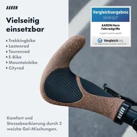 Aaron Fahrradgriffe Horn ergonomisch mit Gel-Dämpfung Kork/braun