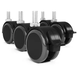 MS Beschläge Möbelrolle aus Polyurethan 50mm Durchmesser 10mm Mit Bremse 5er Pack