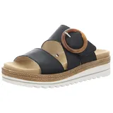 REMONTE Pantolette, Keilabsatz, Sommerschuh, Schlappen mit Zierschnalle, schwarz