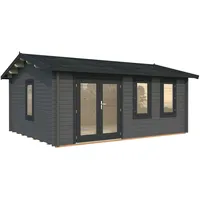 Palmako Gartenhaus Iris 19,1 m2 - 44 mm dunkelgrau/anthrazit