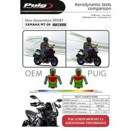 PUIG Carenabris New Generation Sport Yamaha Fz-09/mt-09/mt-09 Sp Windschutzscheibe - Black - One Size