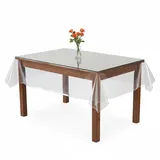 Tischdecke Transparent, Durchsichtige Tischdecke – pflegeleicht und robust, Abwaschbar, Wasserdicht, Rechteckige PVC Tischfolie für Indoor Outdoor 160x100cm