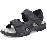 Rieker Herren Klassische Sandalen 25053, Männer Sandalen,offene Schuhe,Strandschuhe,Sandaletten,klettsandalen,bequem,schwarz (00),44 EU / 9.5 UK