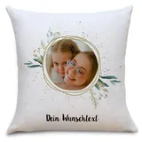 OWLBOOK® Fotogeschenke mit eigenem Foto Personalisierte Geschenke Männer Frauen Fotokissen mit eigenem Foto mit Füllung Personalisiert mit Foto Euka Flauschig 40x40