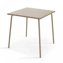 Oviala Gartentisch, Taupe, Metall, Quadratisch, 70x70x70 cm, Gartenmöbel, Gartentische, Gartentische