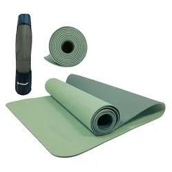 Schildkröt-Fitness - Bicolor Yogamatte, Grün-Moosgrün, 4mm, PVC-frei, im Carrybag