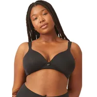 NATURANA Naturana® BH Damen ohne Bügel [Cup A-D] I 100% Gepolsterte Träger I BH ohne Bügel mit nahtlosen Cups I Damen BH mit Unterbrustband 75 Schwarz D