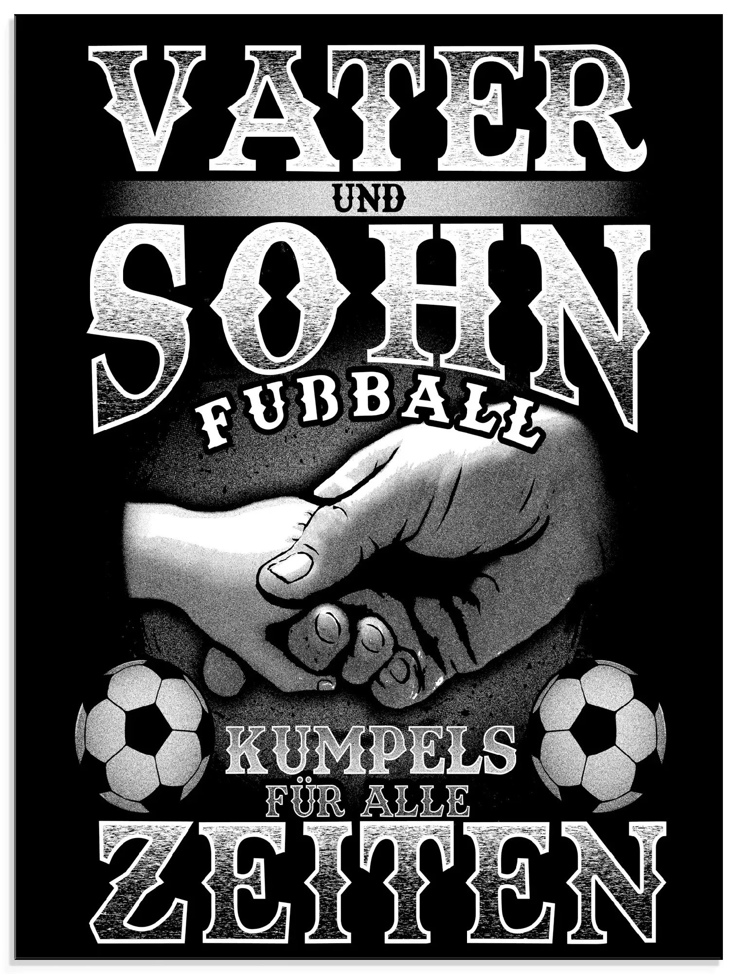 Artland Glasbild »Vater und Sohn Fußball Kumpels«, Sprüche & Texte, (1 St.), in verschiedenen Größen Artland schwarz