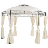 Beliani Safara 3,68 x 3,68 m inkl. 4 Seitenteile Beige/Schwarz