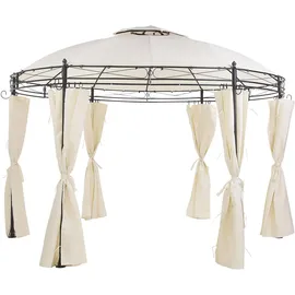 Beliani Safara 3,68 x 3,68 m inkl. 4 Seitenteile Beige/Schwarz