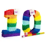 Trendario Pinata Zahl 10 - Mehrfarbig - ungefüllt - Ideal zum Befüllen mit Süßigkeiten und Geschenken - Piñata für Geburtstag Spiel, Geschenkidee, Party, Feier, Überraschung, Kindergeburtstag