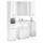 xonox.home Badezimmer-Set Linus, (6tlg. Set inkl. Hoch-, Spiegel-, Stand-, Hängeschrank, WBU, Leuchte), Weiß Hochglanz Melamin Modern 151x182x34 cm weiß