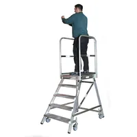 Euroline Mobile Podesttreppe 8 Stufen  grau Aluminium