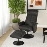 Homcom Relaxsessel mit Hocker Mikrofaser 71 x 104 x 69 cm Schwarz
