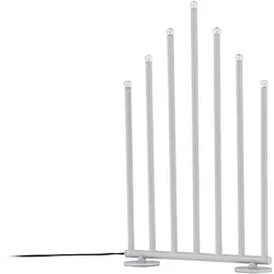 Ebuy24 Björnfjället Adventsleuchter elektrisch 7 Lichter silberfarben.