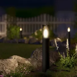 SSC-LUXon 4 Stück VARDA Standleuchte Außen schwarz E27 Fassung - Außenstehleuchte Höhe 50 cm Gehwegleuchte Design Pollerlampe