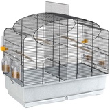 Ferplast Vogelkäfig Wellensittich Käfig Exotenkäfig, inkl. Vogelspielzeug, Vogel-Futternapf, Vogel-Sitzstangen, Geeignet Brutperiode mit Trennwand, 71 x 38 x h 60,5 cm.