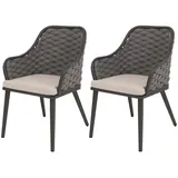 Proregal Gartenstuhl Olefin Anthrazit 2er Set