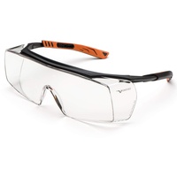 Univet 5X7 5X7-01-00 Überbrille mit Antibeschlag-Schutz, inkl. UV-Schutz Schwarz, Orange EN 166 DIN