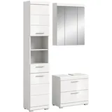 MID.YOU Badmöbel-Set Scout 3-tlg. Weiß Hochglanz