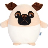 squishbrubies Max der Mops - 35 cm Kuscheltier - Superweiches Plüsch Stofftier Hund zum Kuscheln, Verschenken und Sammeln - Beige -