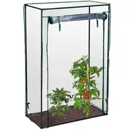 Relaxdays Tomatengewächshaus 1 x 0,5 x 1,5 m transparent/grün