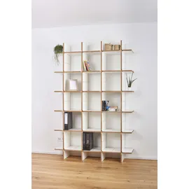 Tojo "solo Modul 6", weiß, B:140cm T:32cm, MDF, Regale, Standregal, Breite/Höhe: cm