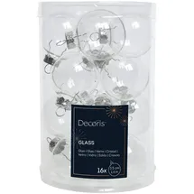 Kaemingk Christbaum-Mini-Kugeln transparent Ø 3,5 cm aus Glas - 16er Set - Transparent