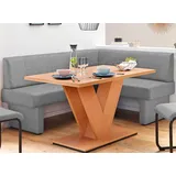 Home Affaire Eckbank HOME AFFAIRE "Nils", grau (hellgrau (capulet 4003)), B:182cm H:89cm T:142cm, Holzwerkstoff, Massivholz, Polyester, Sitzbänke, Eckbank, Sitz und Rücken gepolstert, verschiedene Qualitäten