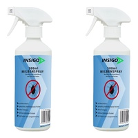 Insigo Milben-Spray 2x500ml | Hausstaubmilben bekämpfen | Milbenspray für Matratzen | Milben-Mittel für Innen & Aussen, Wasserbasis, Geruchlos
