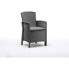 BICA Gastro Essgruppe Lido | Esstisch Houston mit 6 Sesseln | Wetterfeste Gartenmöbel in Graphite