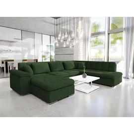 Mirjan24 Ecksofa Niko Bis Cord, Polsterecke mit Bettkasten und Schlaffunktion, Sofa, Polstergarnitur (Farbe: Poso 14, Seite: Links) - Grün