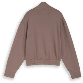 Tom Tailor Mädchen Sweatjacke mit Stehkragen, braun, Uni, Gr. 140