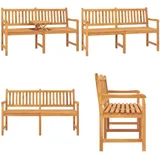 Vidaxl - Gartenbank 3-sitzer Mit Tisch 150 Cm Massivholz Teak - Gartenbank - Teakholz Gartenmöbel - Ausziehbarer Tisch - Outdoor Möbel - Wetterfest - Home & Living