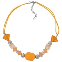 Gallay Perlenkette Kette Barockwalze gelb, Kordel gelb (1-tlg) gelb