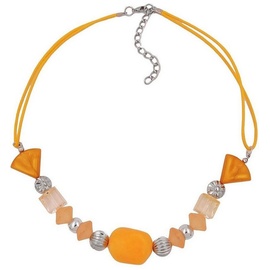 Gallay Perlenkette Kette Barockwalze gelb, Kordel gelb (1-tlg) gelb