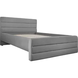 Home Affaire Polsterbett HOME AFFAIRE "Merrit", grau (hellgrau), B:213cm H:124cm L:234cm, Struktur (70% recyceltes Polyester, 30% Polyester), Betten, Polsterbett ohne Bettkasten Polsterbett, Quernaht im Kopf- und Fußteil, in 5 Breiten, auch in 220 cm Länge