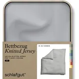 schlafgut Knitted Jersey uni, aus Bio-Baumwolle mit Elasthan, Reißverschluss«, (1 St.), bügelfrei, Mix & Match Bettwäsche: passender Kissenbezug erhältlich