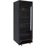 A&S Polarny Flaschenkühlschrank Getränkekühlschrank 310 Liter schwarz Getränkekühler 620x635x1562 mm Gastrokühlschrank Haushaltskühlschrank Glastürkühlschrank