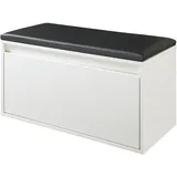 [en.casa] Degerfors 80 x 39 x 45 cm mit Schublade schwarz/weiß
