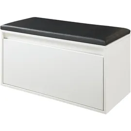 [en.casa] Degerfors 80 x 39 x 45 cm mit Schublade schwarz/weiß