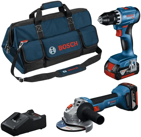 Bosch Professional Combi-Set 18V-Kit GSR+GWS+2x4.0Ah+GAL (0615A5007N)