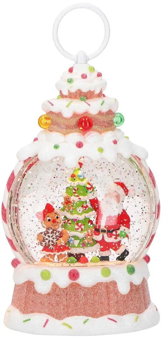 Christmas Lantern Water Spinning Santa