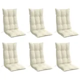 vidaXL Hochlehner-Auflagen 6 Stk. Creme Oxford-Gewebe