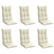 vidaXL Hochlehner-Auflagen 6 Stk. Creme Oxford-Gewebe