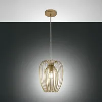 Fabas Luce Pendelleuchte, E27, gold edelmatt