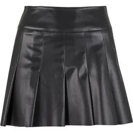 URBAN CLASSICS Synthetic Leather Pleated Midirock Black M