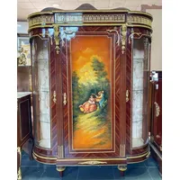 Casa Padrino Barock Vitrine Braun / Mehrfarbig / Gold